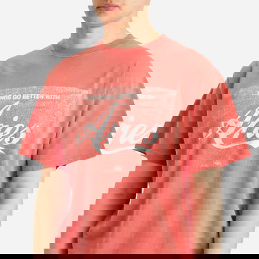 T-shirt Aries Aries Sunbleached Cola T-Shirt, Size Large Röd | AR62622-RED, 5