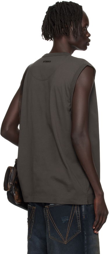 Linne VETEMENTS Vetements Oval Logo Jersey Tank Top Grå | UH76TR550C, 2