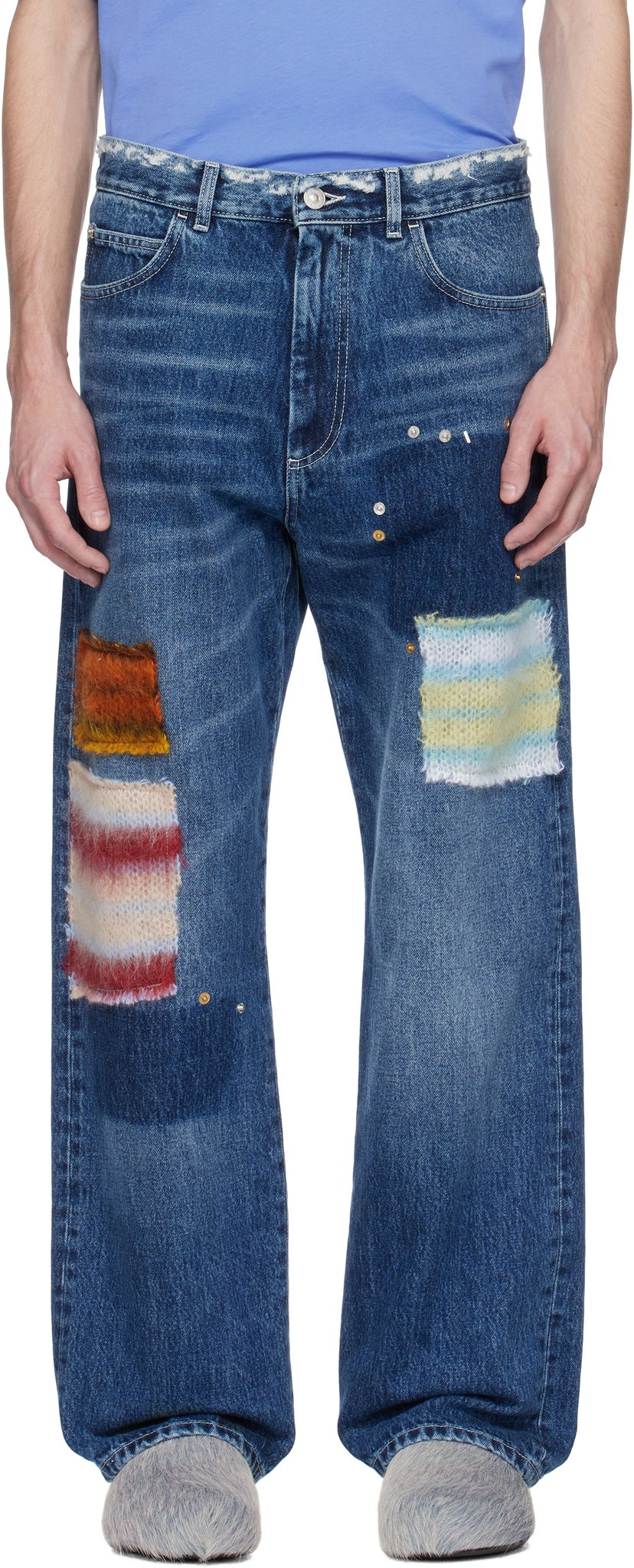 Jeans Marni Marni Patchwork Denim Jeans Blå | PUJU0021LX USCX01