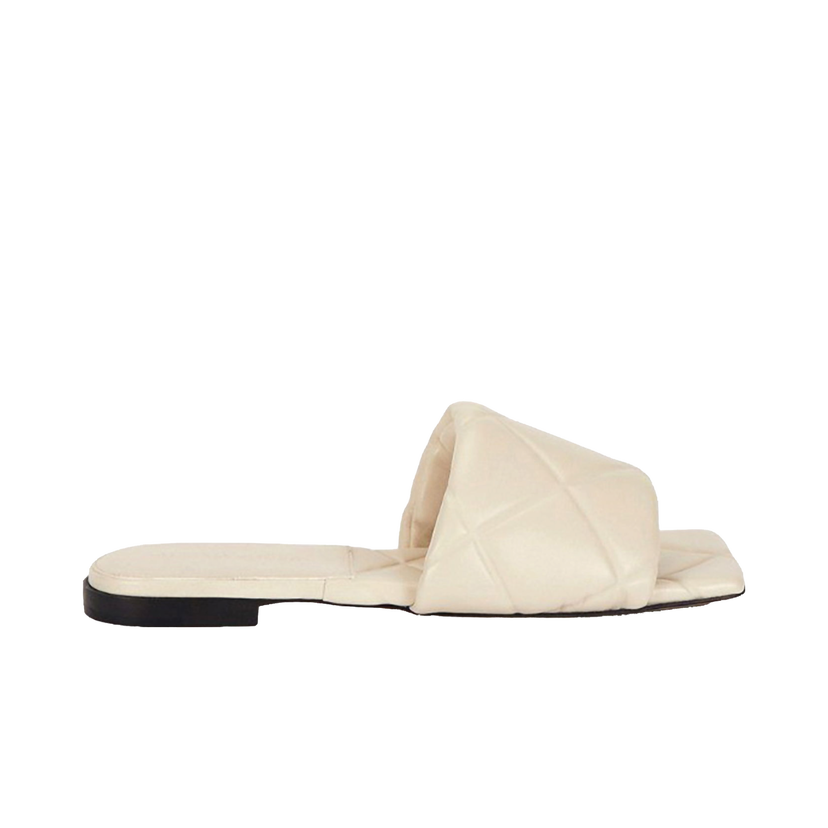 Sneakers och skor Bottega Veneta Lido Quilted Leather Slide Sandals Vit | 639940VBP309031