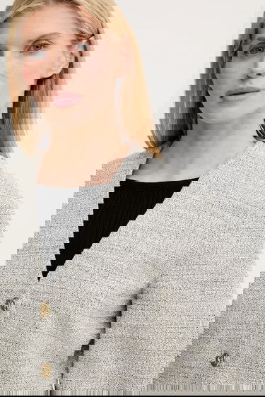 Väst Nanushka Nanushka Kiyo Cropped Tweed Jacket Grå | NW25SSOW30199, 3