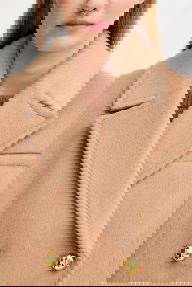 Rockar GANNI GANNI Double Faced Wool Double Breasted Blazer Beige | W0876, 3