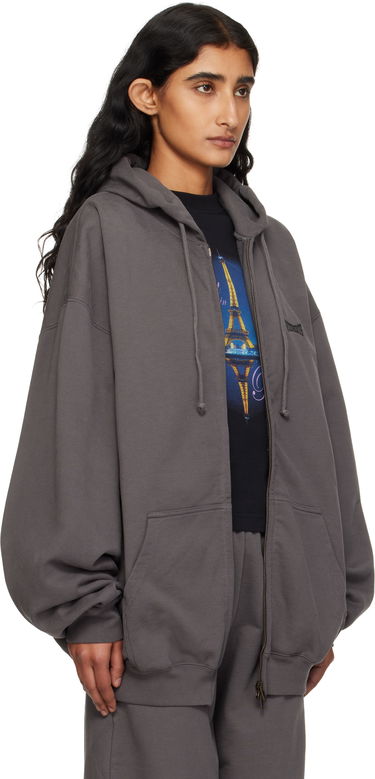 Sweatshirt VETEMENTS Vetements Oversized Zip-Up Hoodie Grå | UH76ZU160M, 1