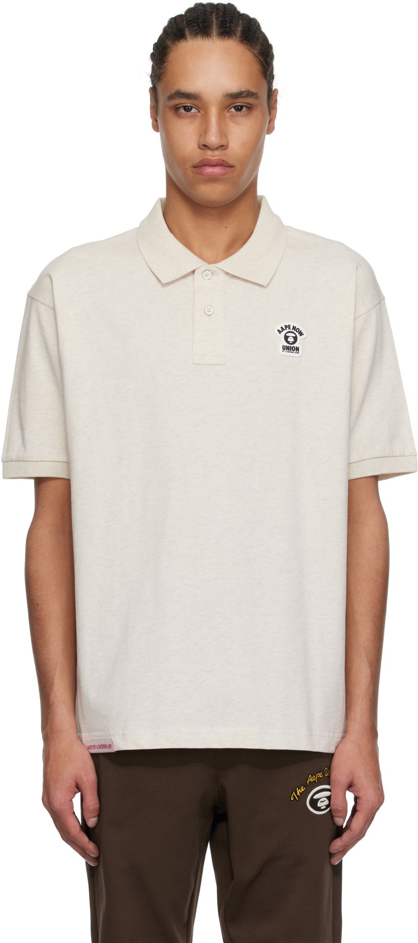 Polotröja AAPE by A Bathing Ape AAPE by A Bathing Ape Main Polo Beige | AAPPOM1662XAOBG2