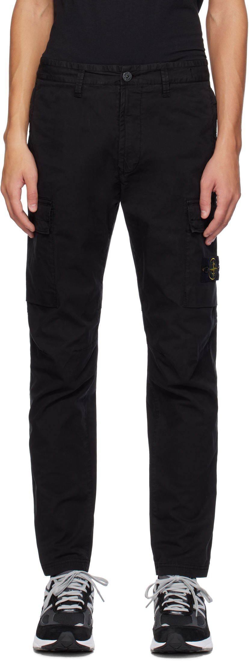 Cargo byxor Stone Island Stone Island Supima Cotton Twill Cargo Pants Svart | 811530410