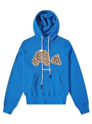 Sweatshirt Palm Angels Leopard Kill The Bear Popover Hoodie Blå | PMBB058S22FLE0084560