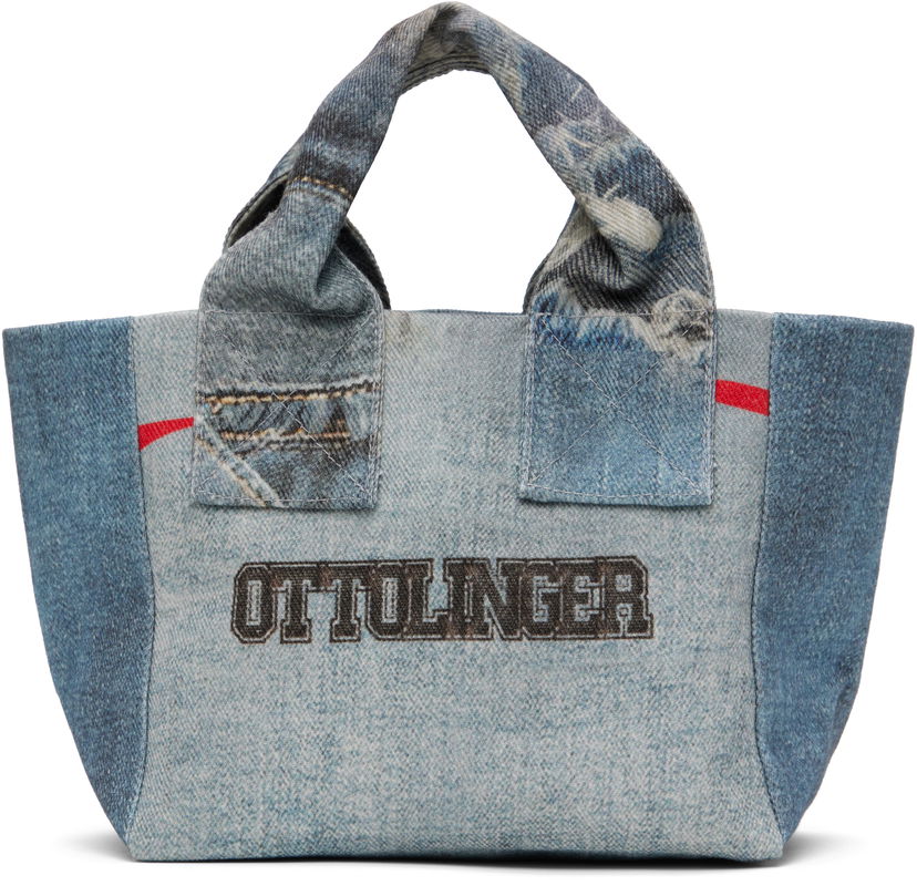 Tygpåse Ottolinger Ottolinger Mini Denim Tote Bag Blå | 12890052801