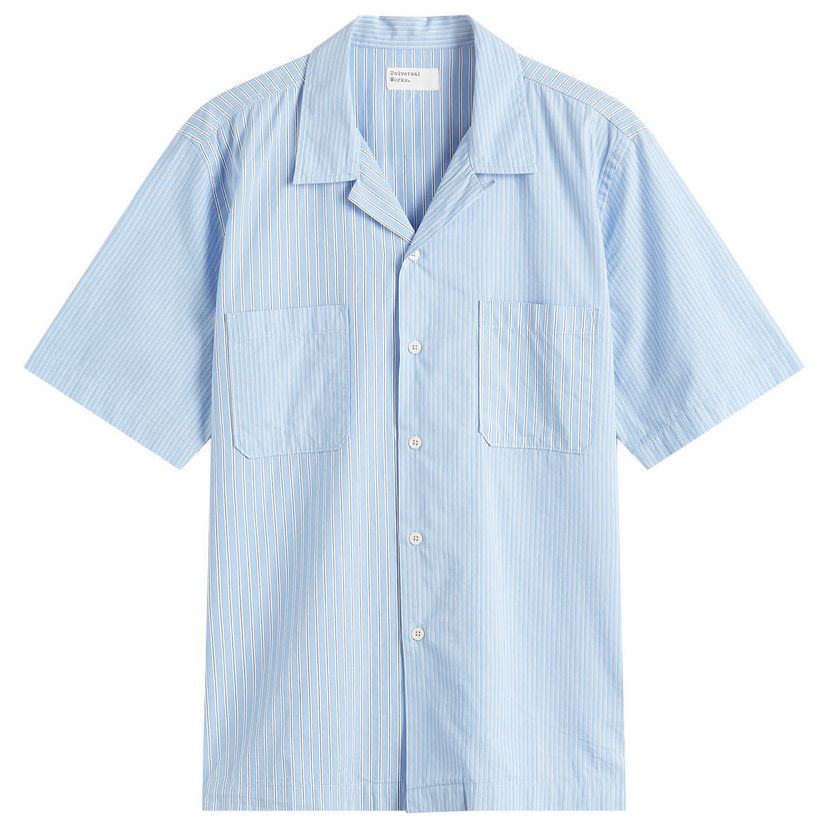 Skjorta Universal Works Universal Works Vila Stripes Sal Road Shirt, Size X-Large Blå | P32052-BLU