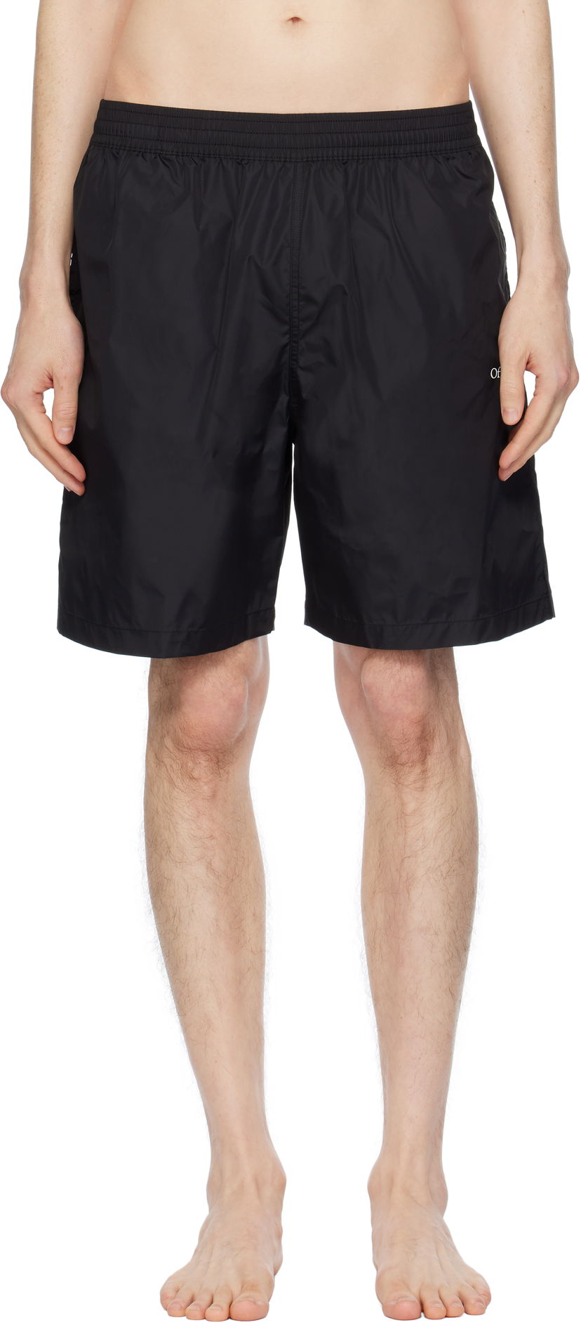 Badkläder Off-White Off-White Diag Outline Surfer Swim Shorts Svart | OMFD013C99FAB0011001