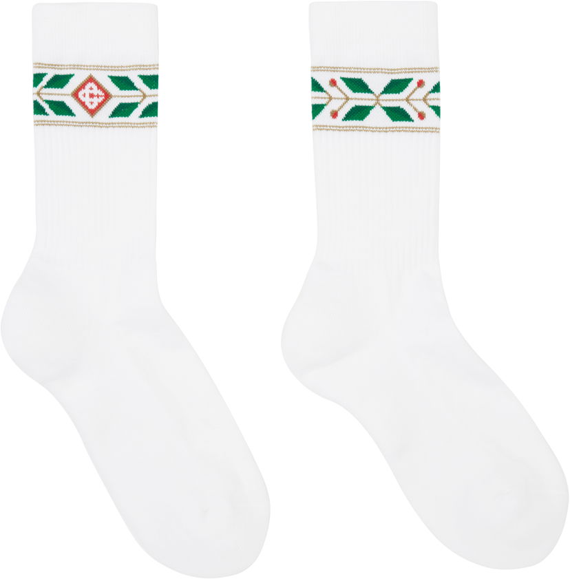 Strumpor Casablanca Laurel Sport Socks Vit | APS25-ACC-010-01
