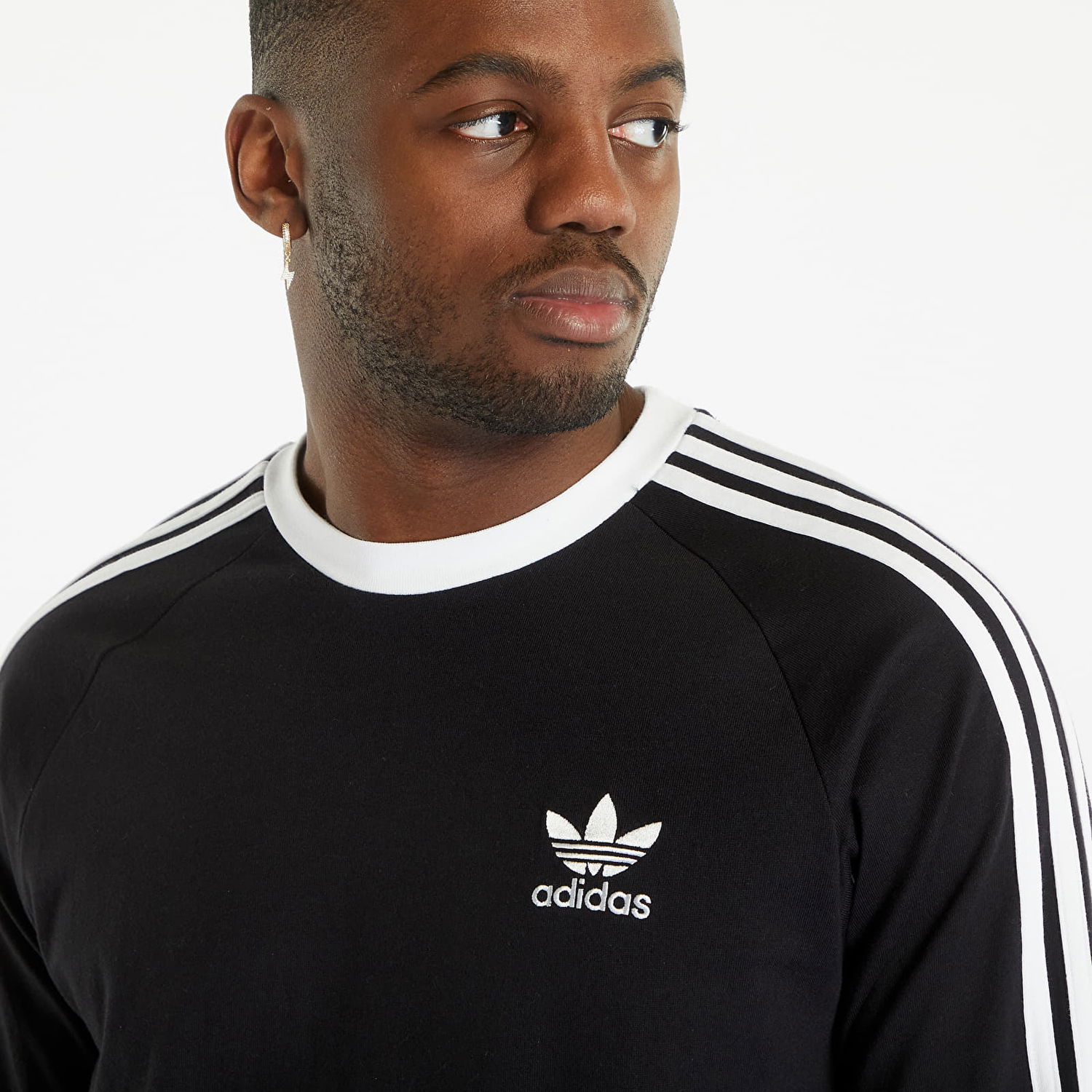 T-shirt adidas Originals Long Sleeve 3 Stripe Tee Svart | IA4877, 1