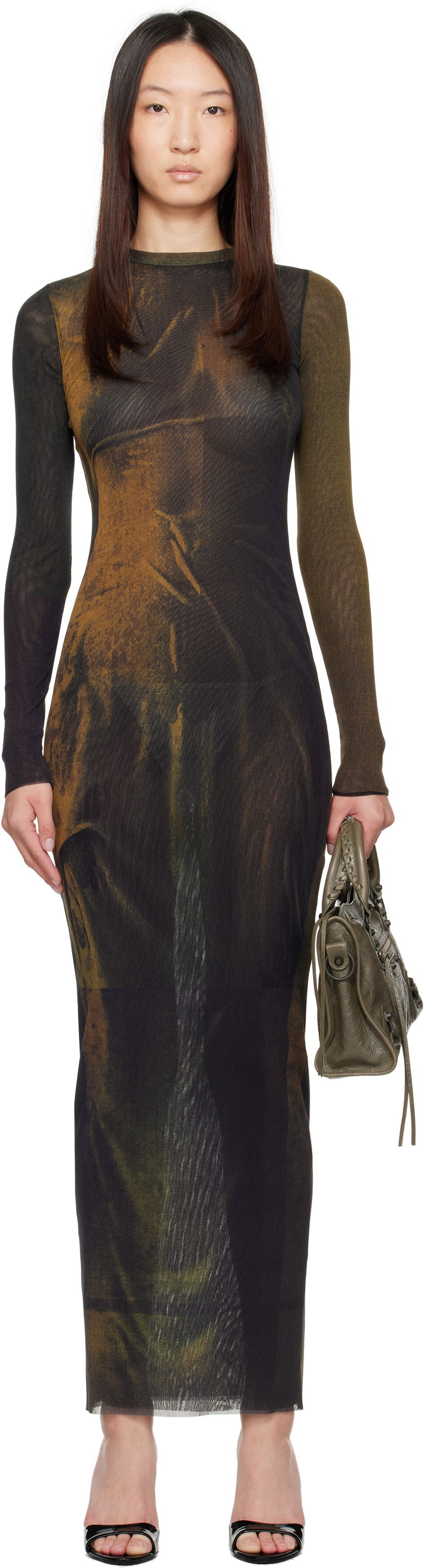 Klä Jean Paul Gaultier Jean Paul Gaultier Printed Maxi Dress Grön | 25/03-W-DR027-M004P-4812