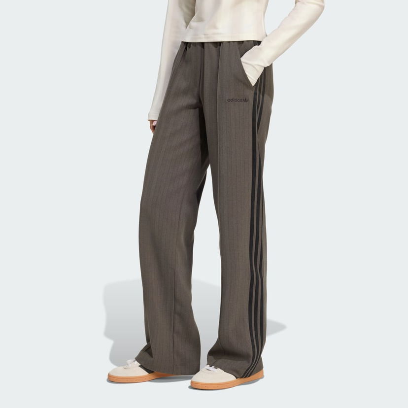 Byxor adidas Performance Wide-Leg Pinstripe Pants Brun | JY3521