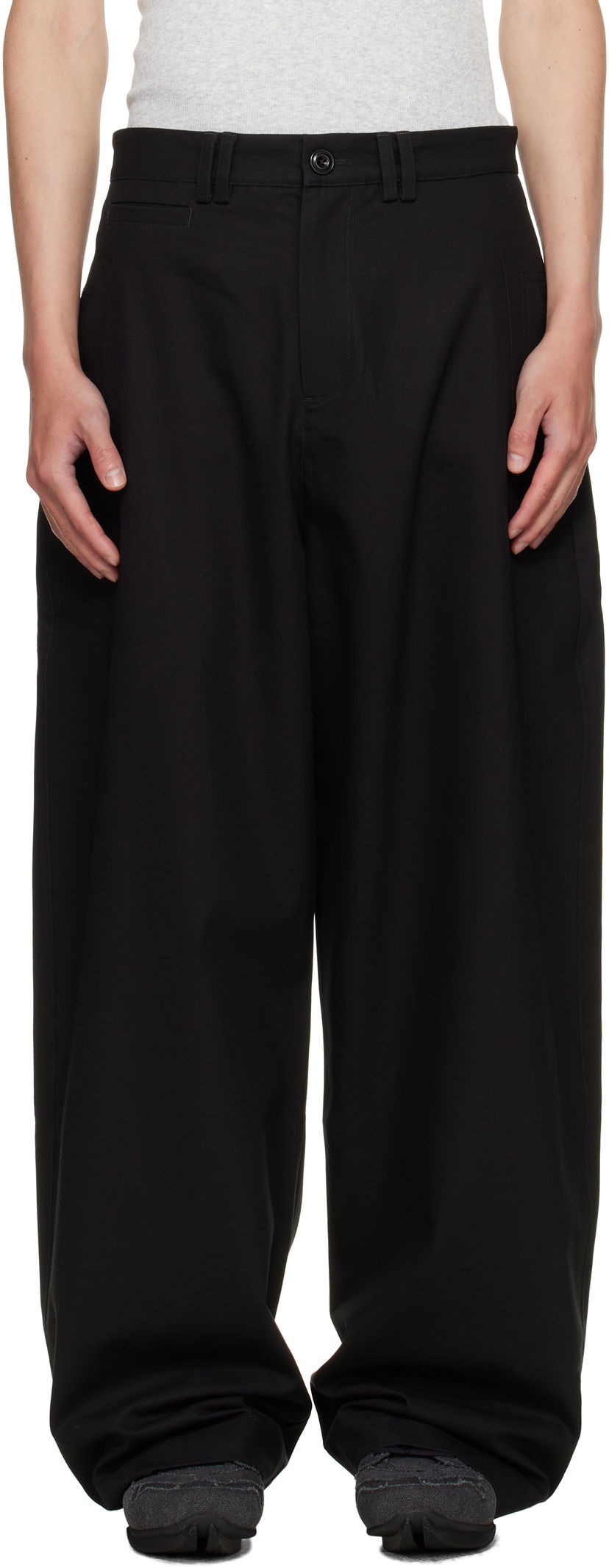 Byxor sage NATION SAGE NATION Wide Tailored Trousers Svart | S128 WIDE TAILORED TROUSER COT