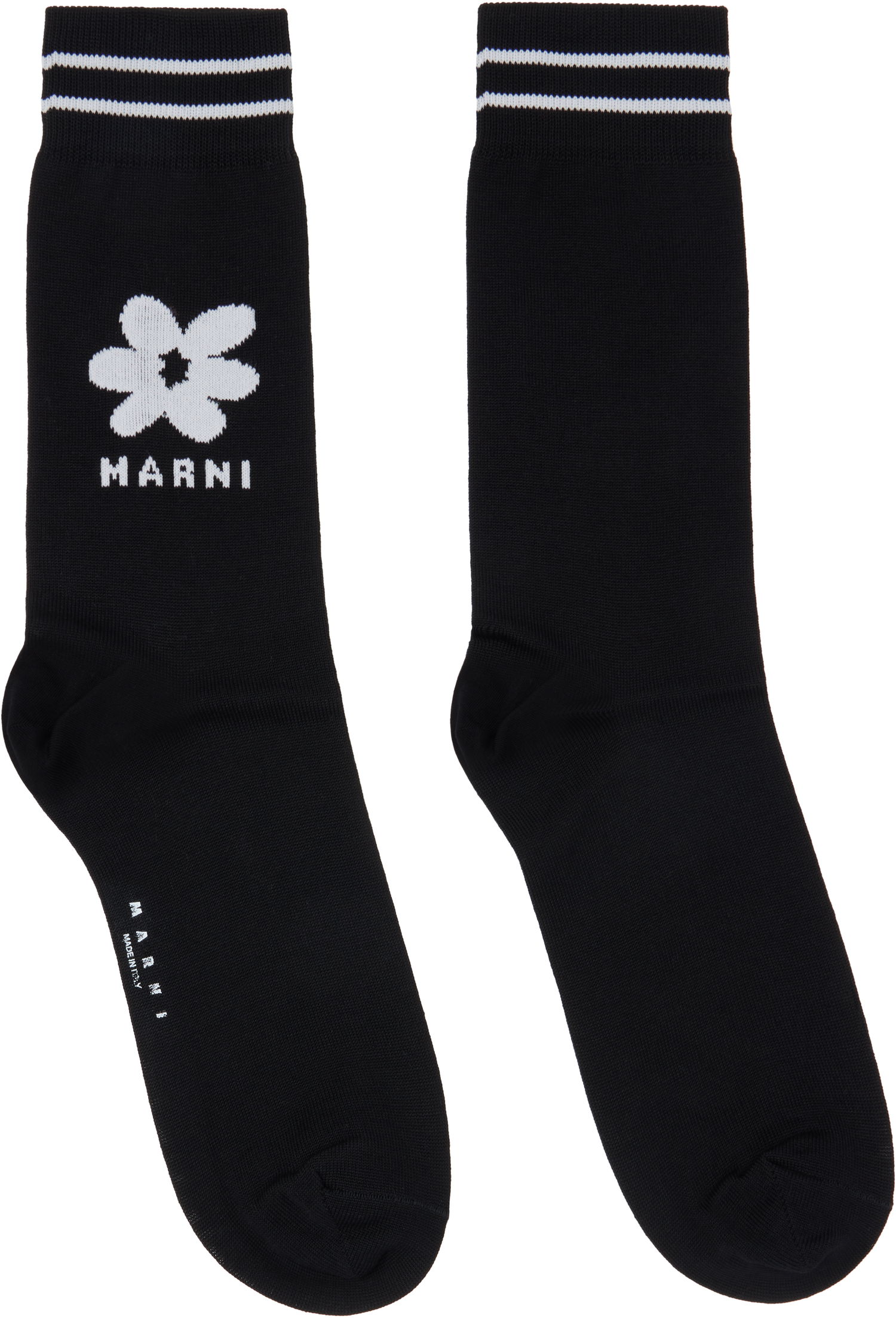 Strumpor Marni Jacquard Flower Socks Svart | SKZC0147Q0 UFC182, 0