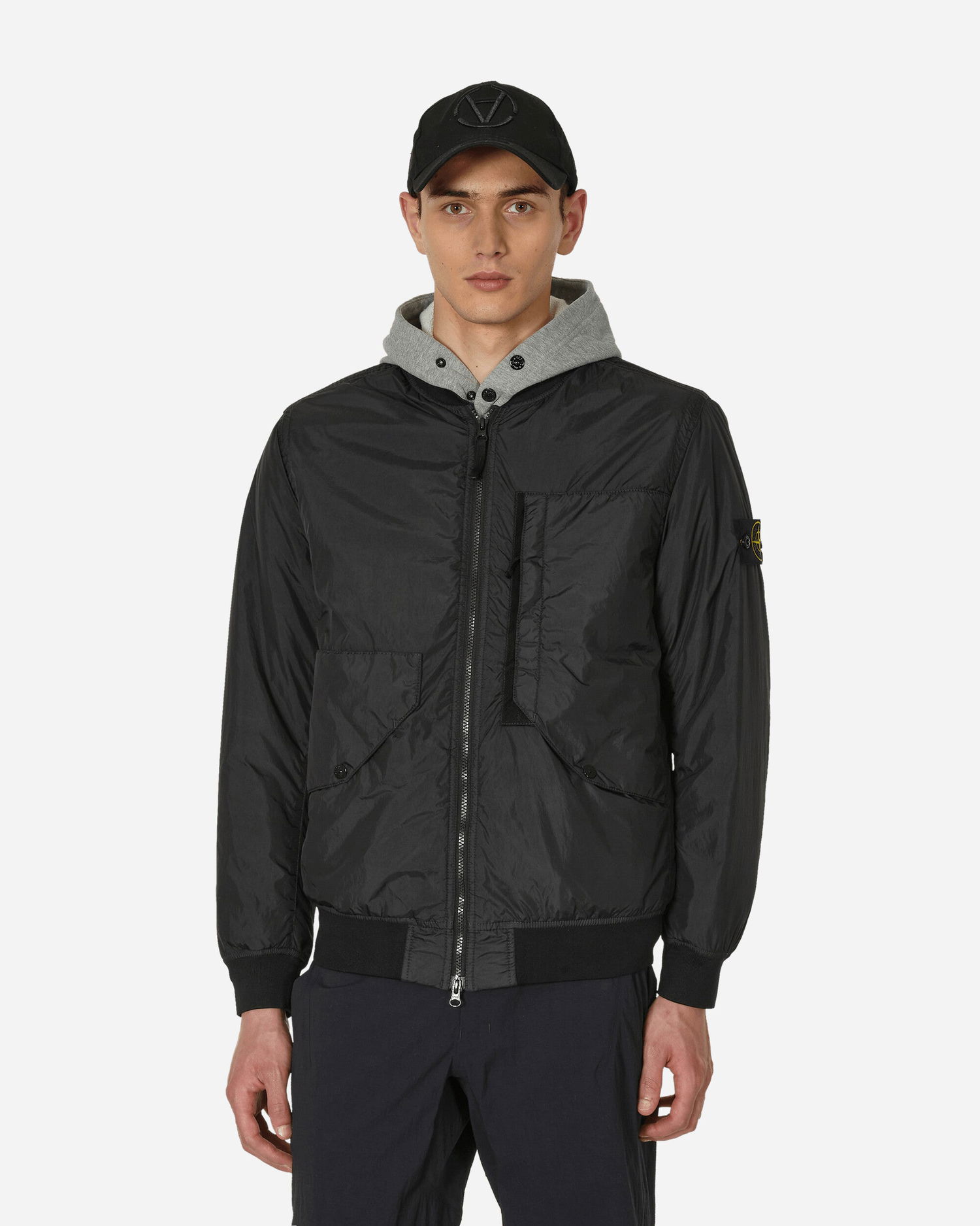 Bomberjacka Stone Island Garment Dyed Crinkle Reps PrimaLoft®-TC Bomber Svart | 791540923 V0029, 0