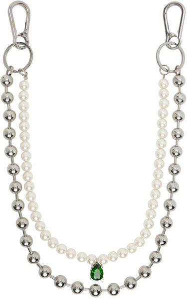 Nyckelringar VEERT The Ball Pearl Chain With Green Stone Grön | KEYCH2, 0