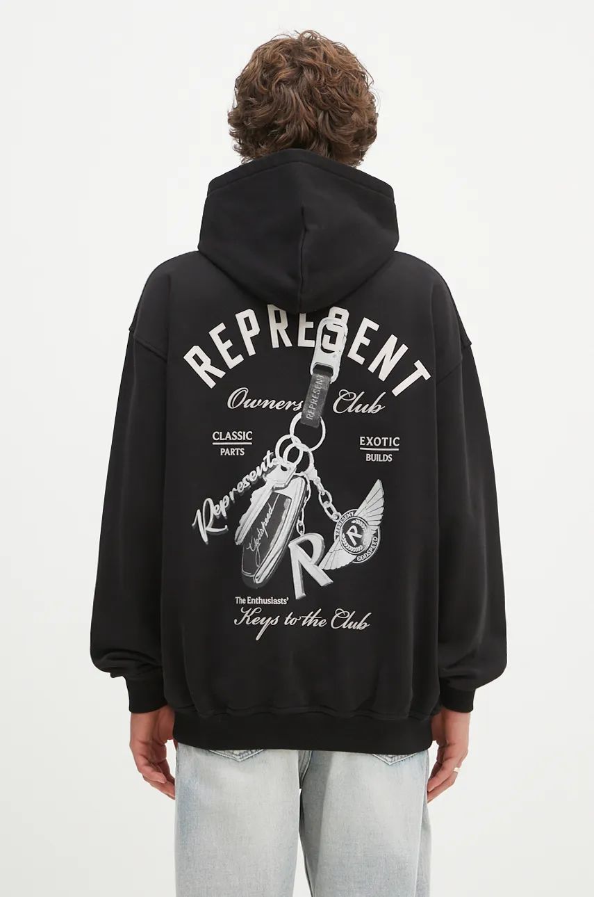 Sweatshirt Represent Clo Represent Keys To The Club Hoodie With Print Svart | MLM4240.001, 0