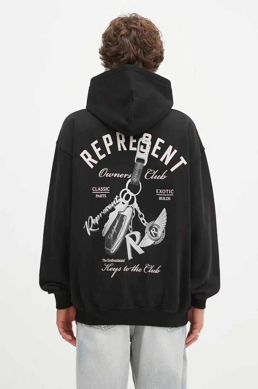 Sweatshirt Represent Clo Represent Keys To The Club Hoodie With Print Svart | MLM4240.001