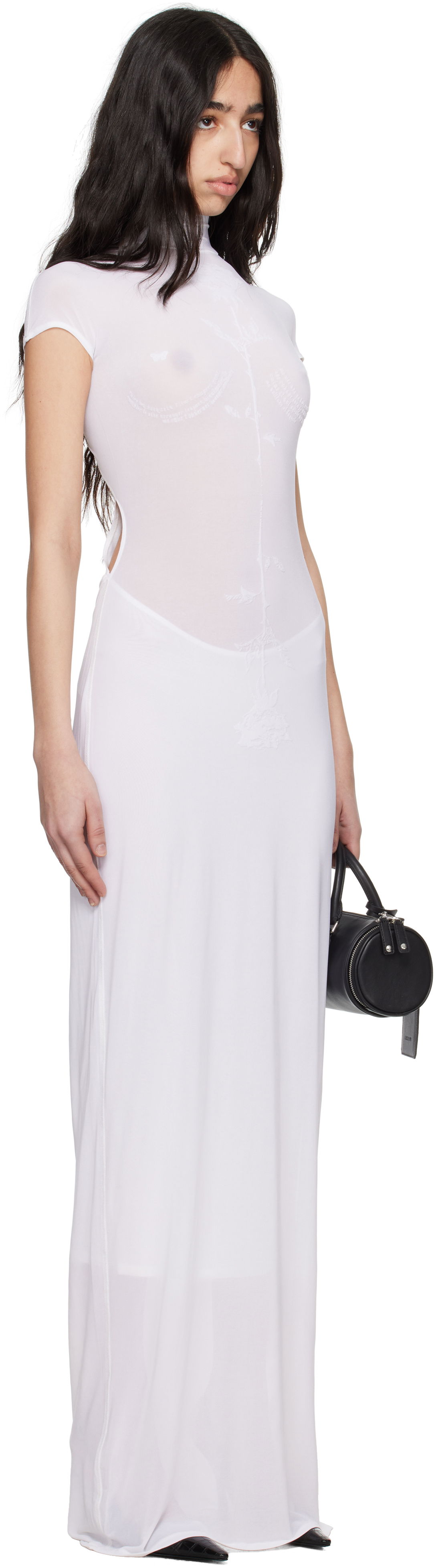 Klä Jean Paul Gaultier Jean Paul Gaultier Viscose Jersey Sleeveless Maxi Dress Vit | 25/34-F-RO389I-J082-11, 1