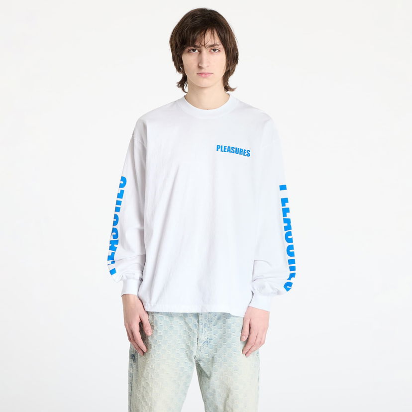 T-shirt Pleasures PLEASURES Impact Staff Long Sleeve T-Shirt Vit | P25SP053 WHITE