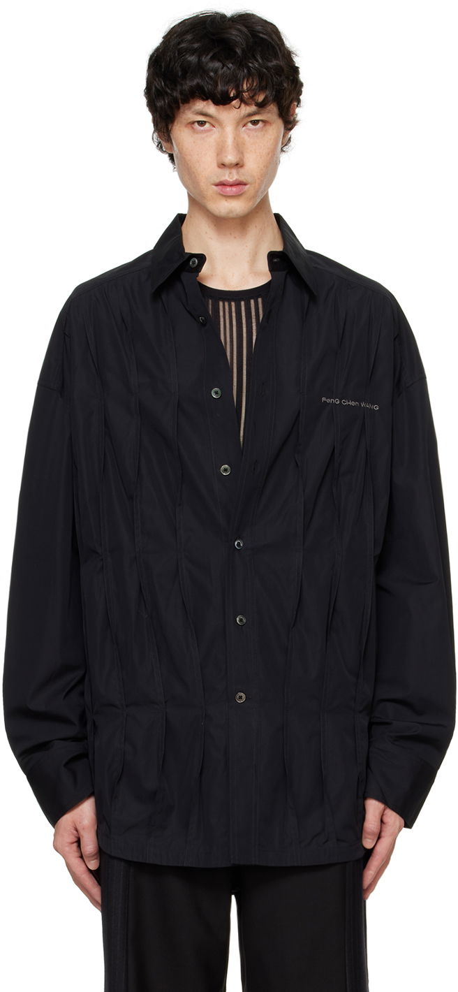 Skjorta Feng Chen Wang Feng Chen Wang Pleated Shirt Svart | FUF18SR09