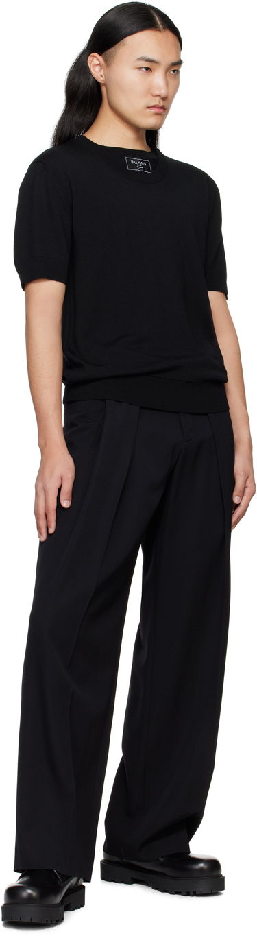 Sweater Balmain Balmain Knit T-Shirt Svart | EH1AL027KH92, 3