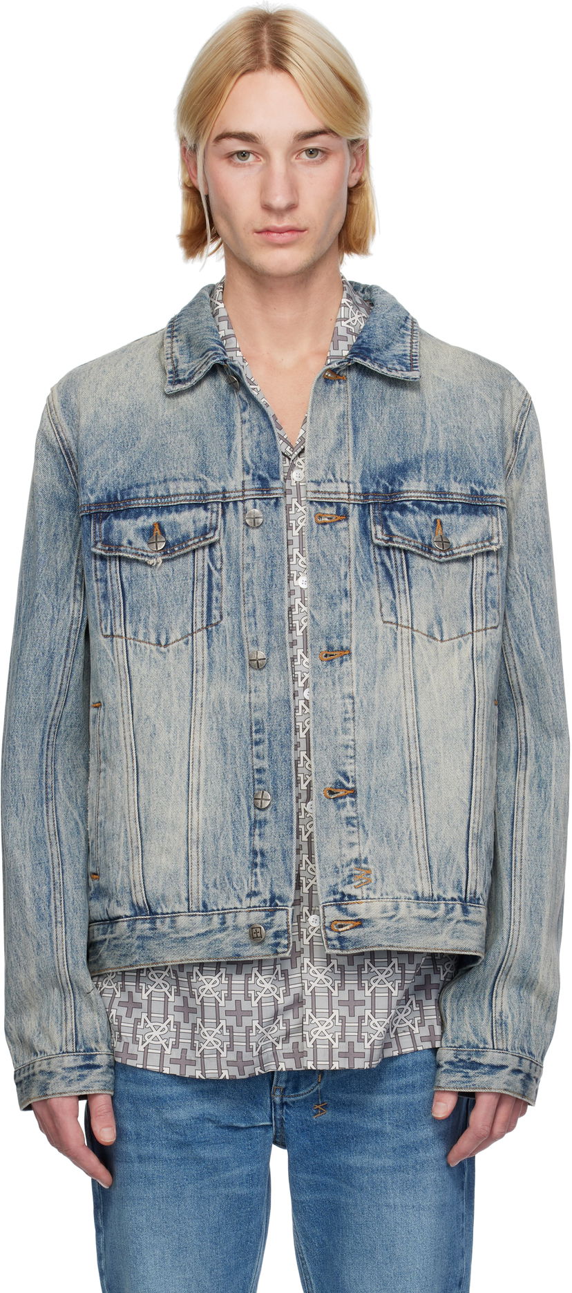 Jacka Ksubi Classic Stairway Denim Blå | MFA24JK011
