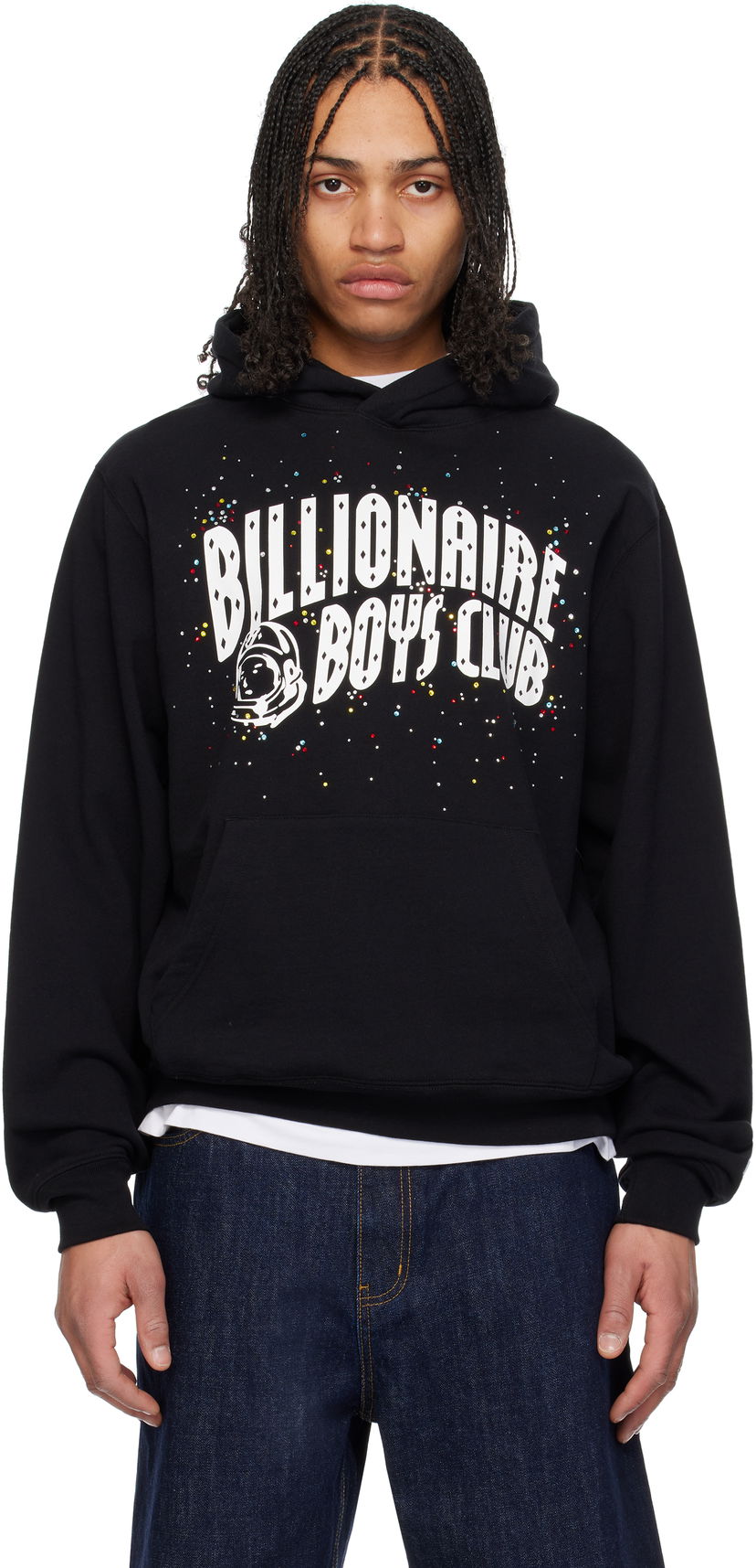 Sweatshirt BILLIONAIRE BOYS CLUB Billionaire Boys Club Embellished Arch Logo Popover Hoodie Svart | B25141