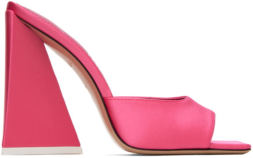 Tillbehör The Attico Attico Devon Satin Heeled Mules Rosa | 237WS000 V015
