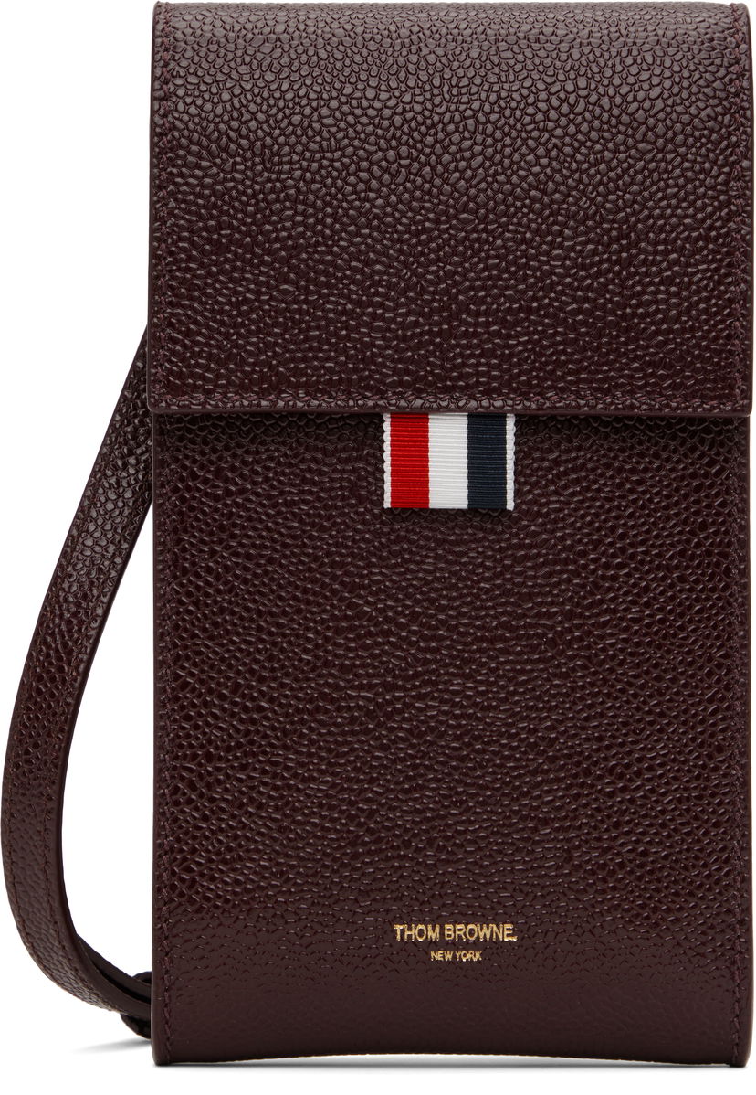 Plånbok Thom Browne Leather Crossbody Phone Pouch Brun | MAC113A-03542