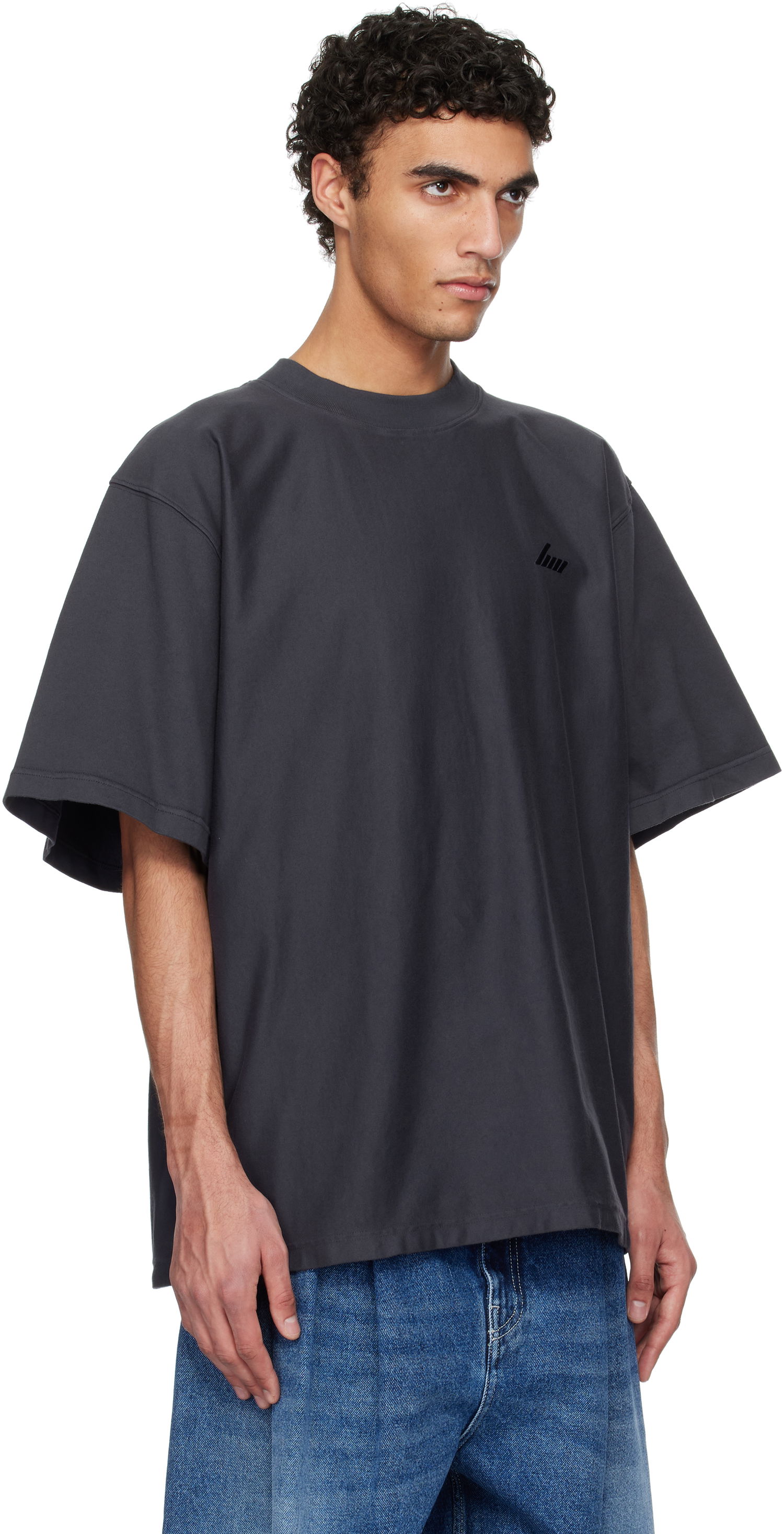 T-shirt HED MAYNER Hed Mayner Embroidered T-Shirt Grå | HMMA70007R-HA082A, 1