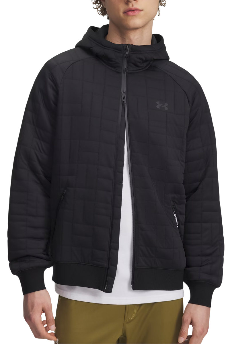 Pufferjacka Under Armour Unstoppable Textured Full Zip Hooded Jacket Svart | 6003869-001