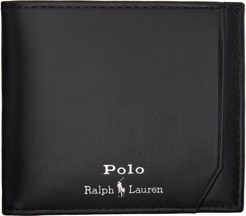 Plånbok Polo by Ralph Lauren Ralph Lauren Smooth Leather Billfold Wallet Svart | 405963228001