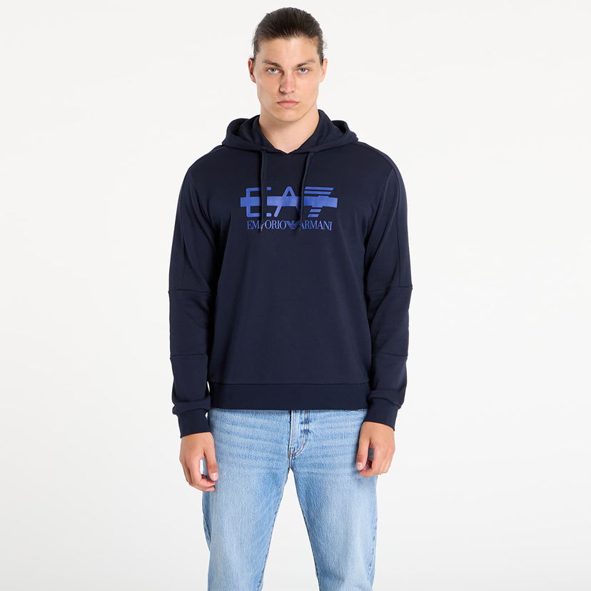 Sweatshirt Emporio Armani EA7 Emporio Armani Train Logo Series Hoodie Mörkblå | 7M001121AF12473UB102