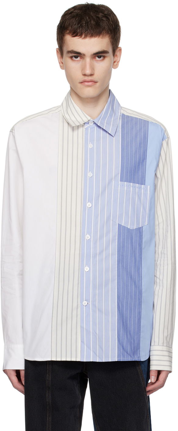 Skjorta Feng Chen Wang Feng Chen Wang Paneled Shirt Blå | FMF16SR03