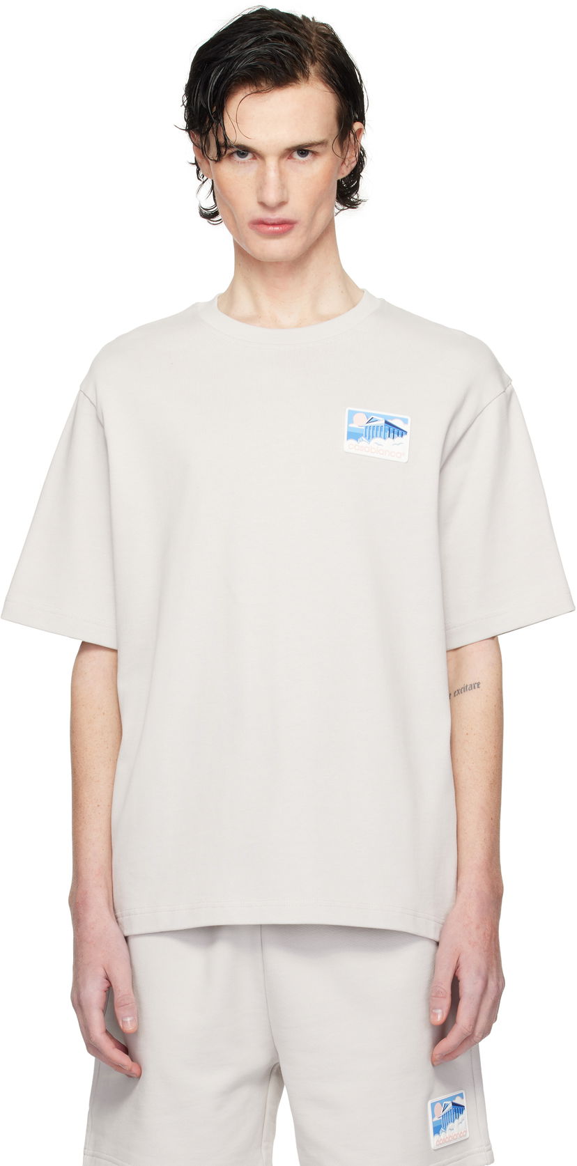 T-shirt Casablanca Temple Patch T-Shirt Grå | MPS25-JTS-027-02