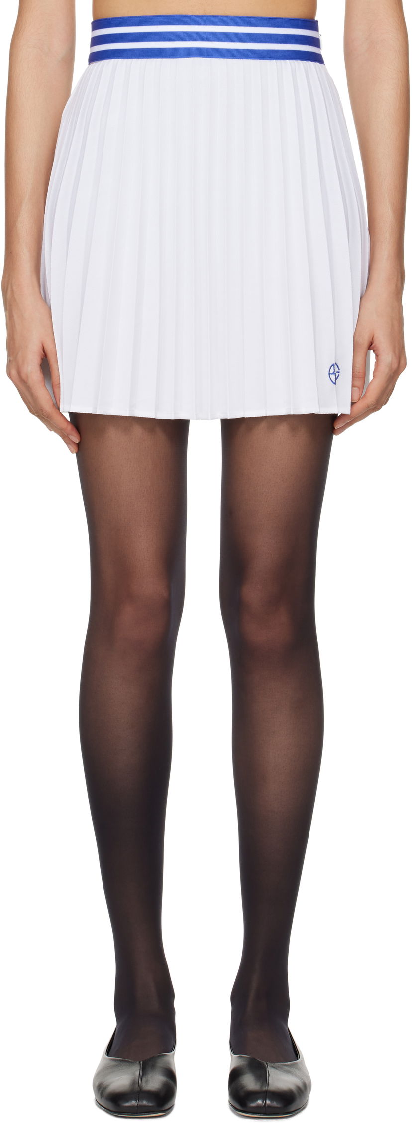 Kjol Bode White Pleated Miniskirt Vit | WRF24CS021