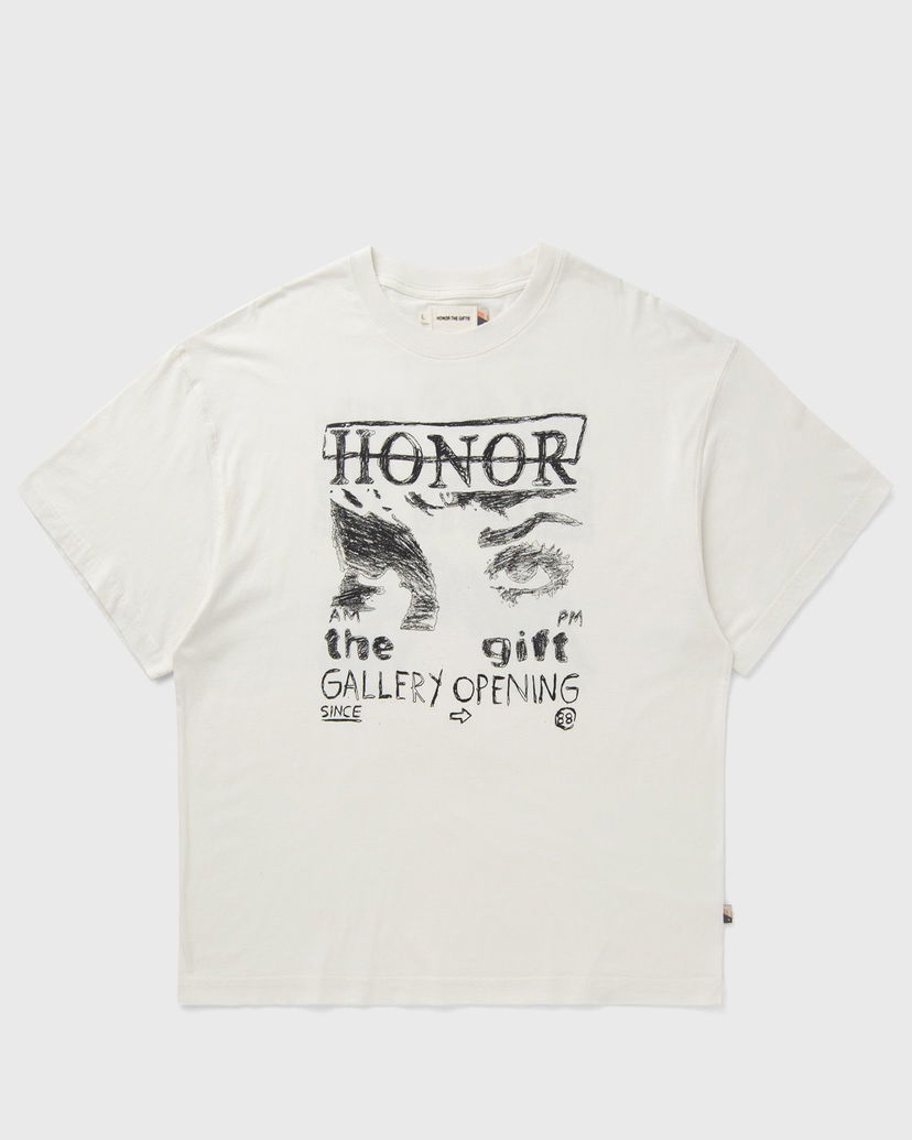 T-shirt Honor The Gift Art That Reflects Gallery Opening Graphic T-Shirt Vit | HTG250347-BONE
