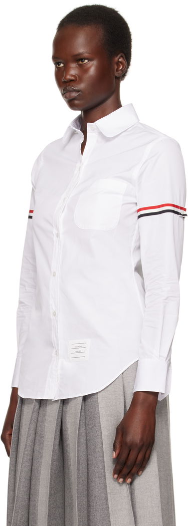 Skjorta Thom Browne Oxford Classic Round Collar Shirt With Long Sleeves Vit | FLL019E-03113, 3