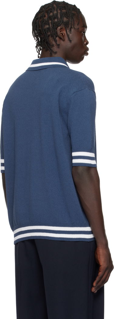 Polotröja Balmain Cotton-Blend Knit Polo Shirt Blå | EH1GB046KF96, 2