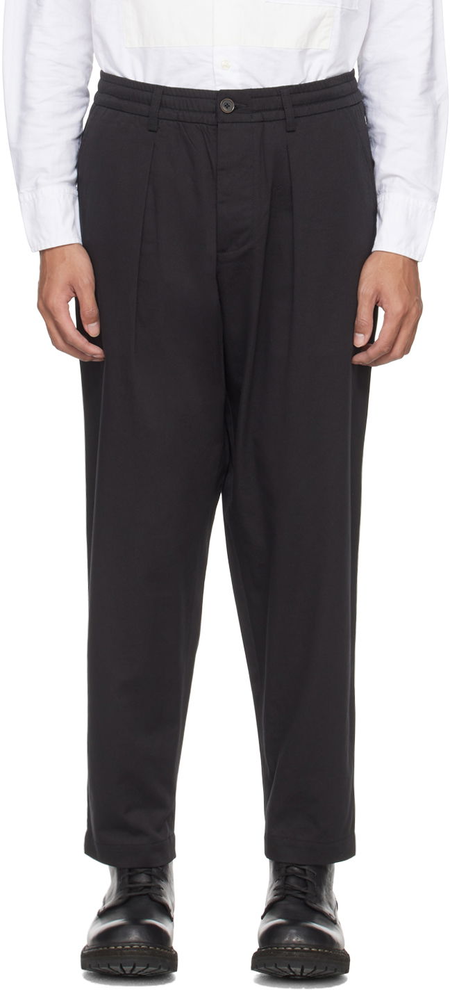 Byxor Universal Works Universal Works Pleated Trousers Svart | 00134