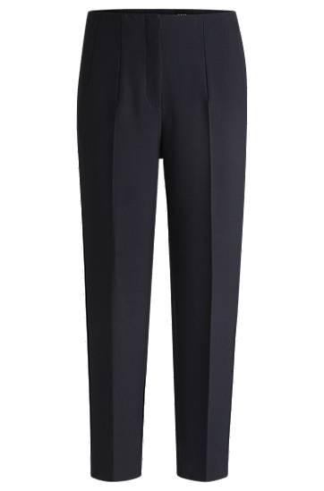 Byxor BOSS Relaxed Fit Stretch Trousers Mörkblå | 50511953