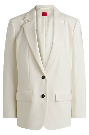Jacka BOSS Oversized Linen Blend Blazer Vit | 50537590