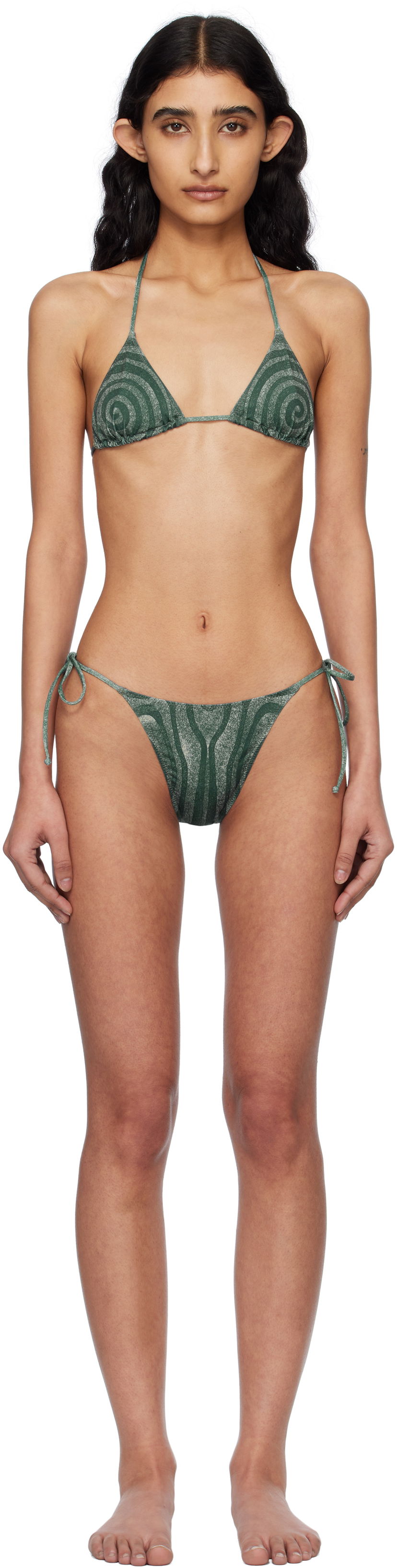Badkläder Jean Paul Gaultier Jean Paul Gaultier 'The Spirale' Bikini Grön | 25/34-F-BS024-J587-0351