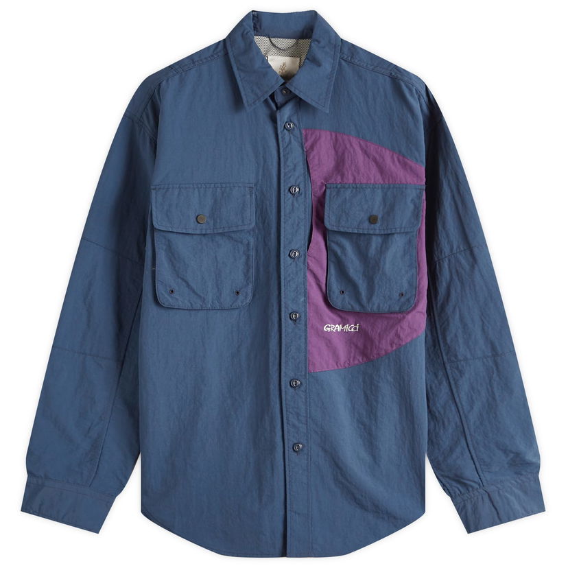 Skjorta GRAMICCI Gramicci Brentwood Nylon Shirt, Size Large Blå | G5SM-J038-DNV