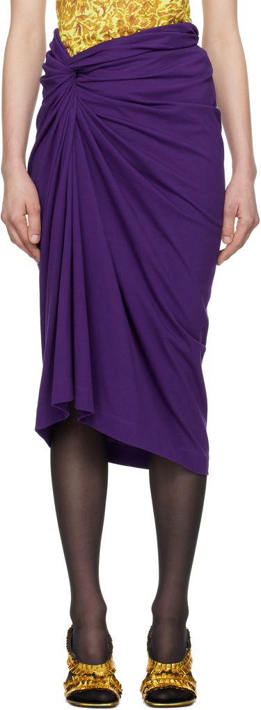Kjol Dries Van Noten Dries Van Noten Knotted Jersey Midi Skirt Purpur | 251-011140-1603, 0