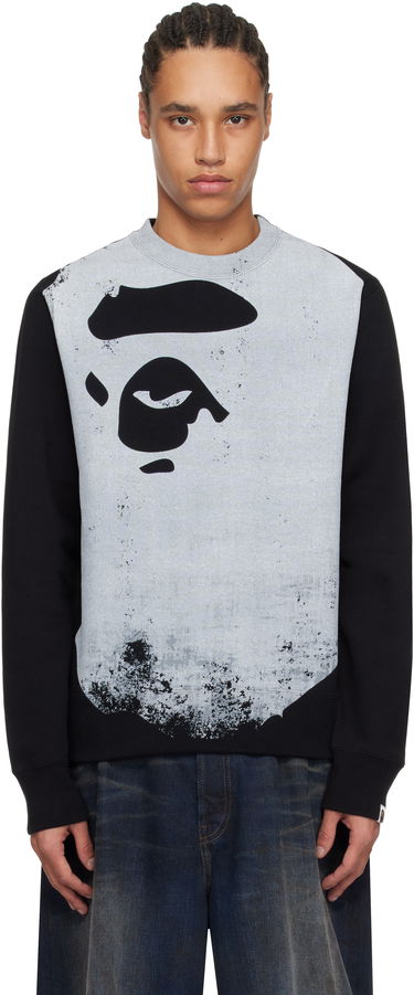 Sweater BAPE A Bathing Ape Ape Head Over Print Sweatshirt Grå | 001SWK801006M, 0