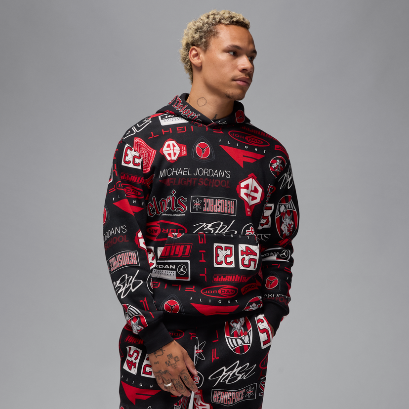 Sweatshirt Jordan Jordan Essentials Print Fleece Hoodie Svart | HM7254-010