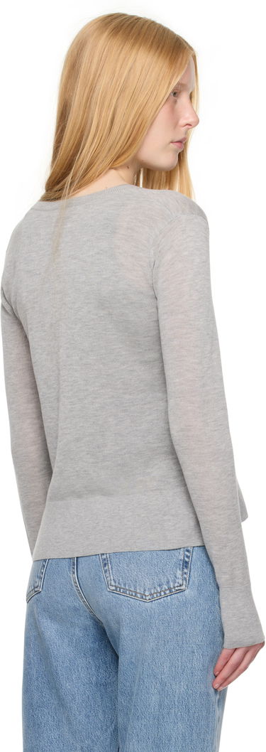 Sweater TOTEME TOTEME Fine Knit Cardigan Grå | 243-WRT0329-YA0079, 2